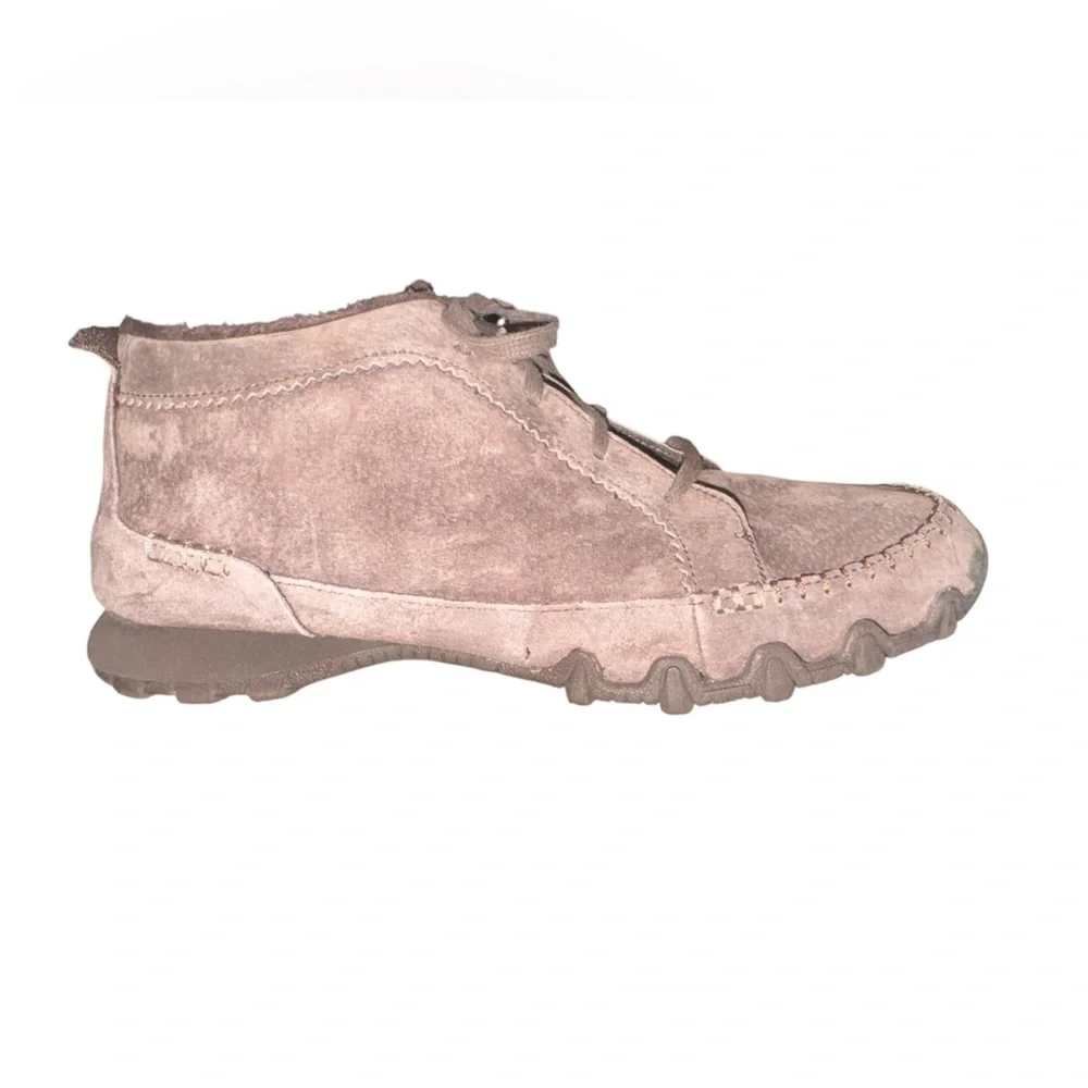 Skechers LEATHER‎ SUEDE Chukka Lineage Shoes Sz 10 Brown COMFORT Fur Lined Flex
